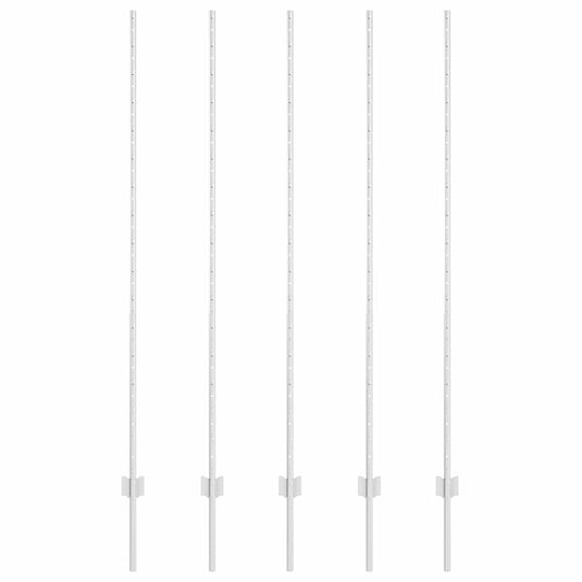 Vidaxl afrasteringspaal 5 pcs zilver 160 cm staal