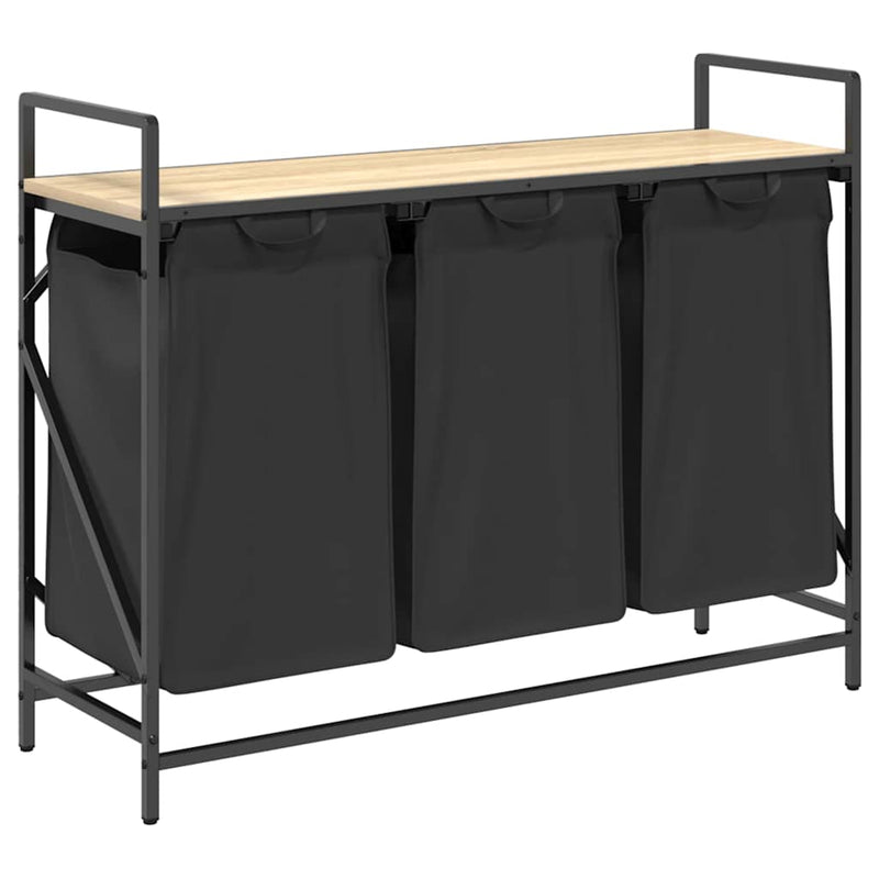 Load image into Gallery viewer, Vidaxl wasmand 3 vakken met plank sonoma eikenkleurig
