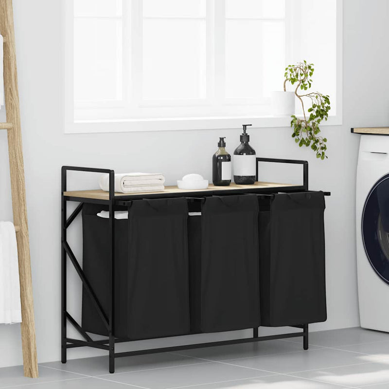 Load image into Gallery viewer, Vidaxl wasmand 3 vakken met plank sonoma eikenkleurig
