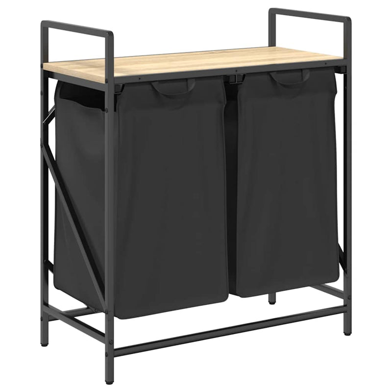 Load image into Gallery viewer, Vidaxl wasmand 2 vakken met plank sonoma eikenkleurig
