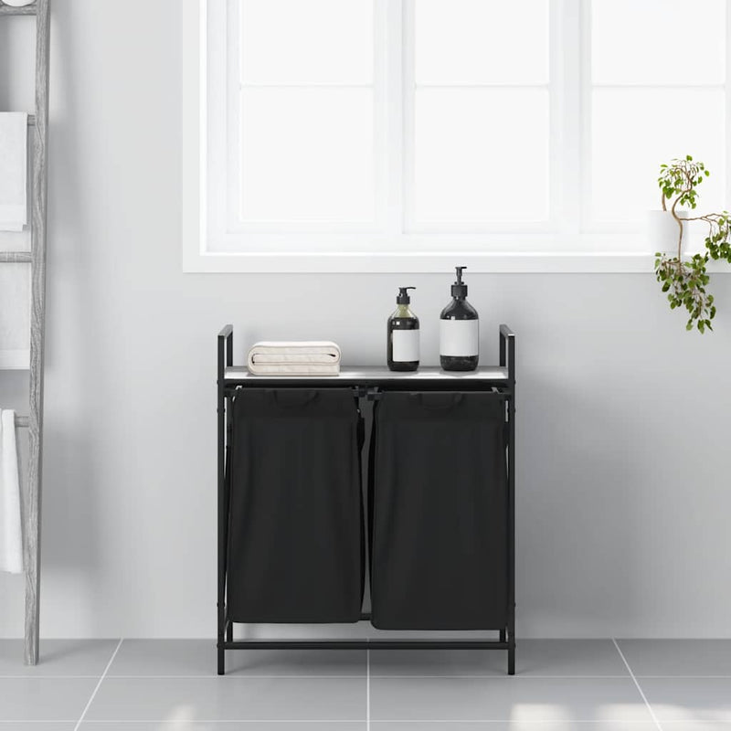 Load image into Gallery viewer, Vidaxl wasmand 2 vakken met plank grijs sonoma eiken
