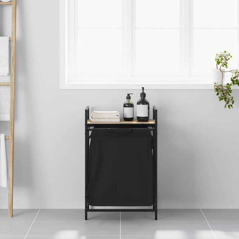Load image into Gallery viewer, Vidaxl wasmand 1 vak met plank sonoma eikenkleurig

