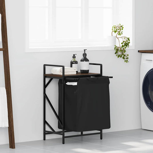 Vidaxl wasmand 1 vak met plank bruin eikenkleurig