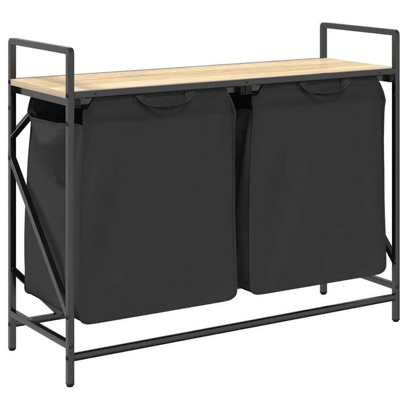 Load image into Gallery viewer, Vidaxl wasmand 2 vakken met plank sonoma eikenkleurig
