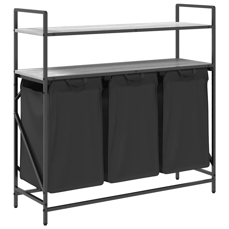 Load image into Gallery viewer, Vidaxl wasmand 3 vakken met planken grijs sonoma eiken
