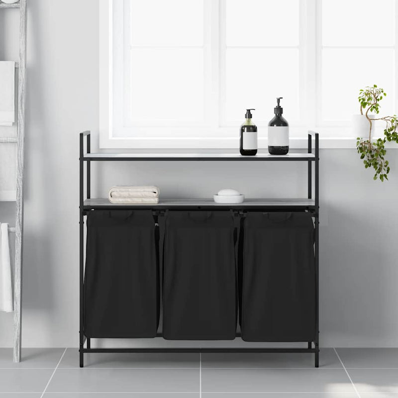 Load image into Gallery viewer, Vidaxl wasmand 3 vakken met planken grijs sonoma eiken
