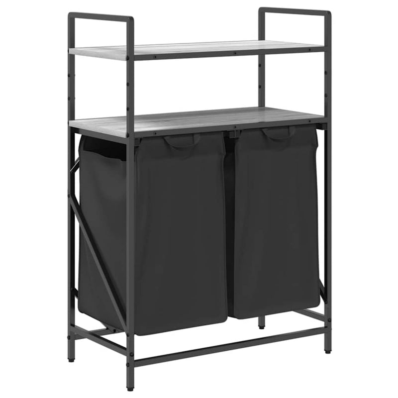 Load image into Gallery viewer, Vidaxl wasmand 2 vakken met planken grijs sonoma eiken
