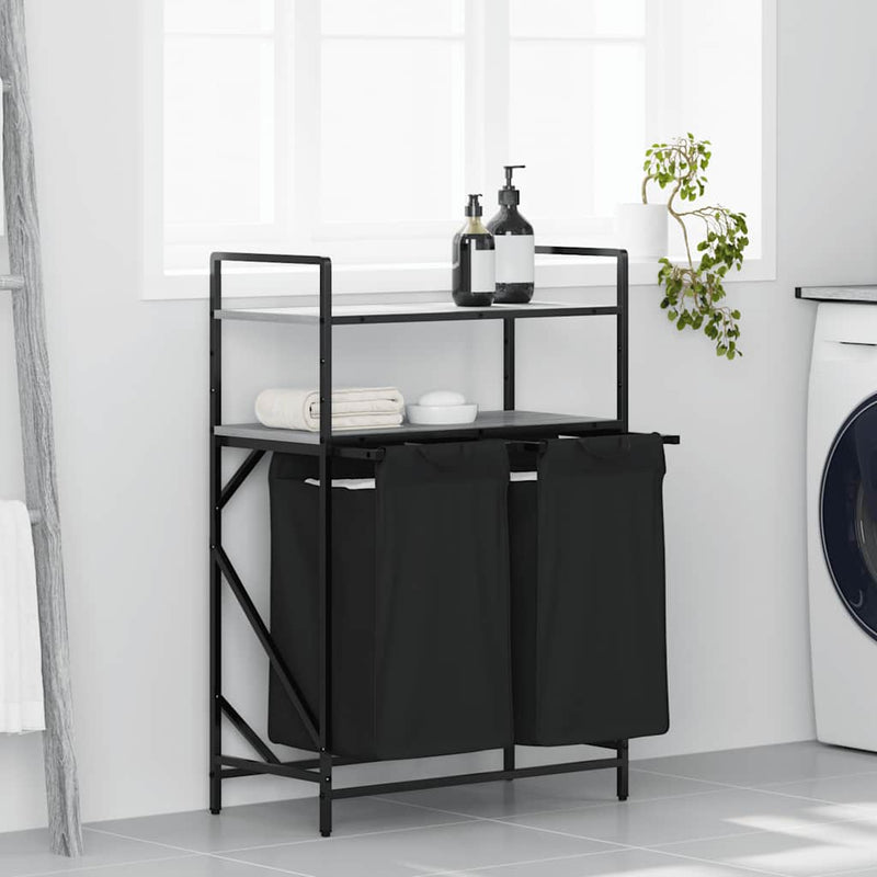 Load image into Gallery viewer, Vidaxl wasmand 2 vakken met planken grijs sonoma eiken
