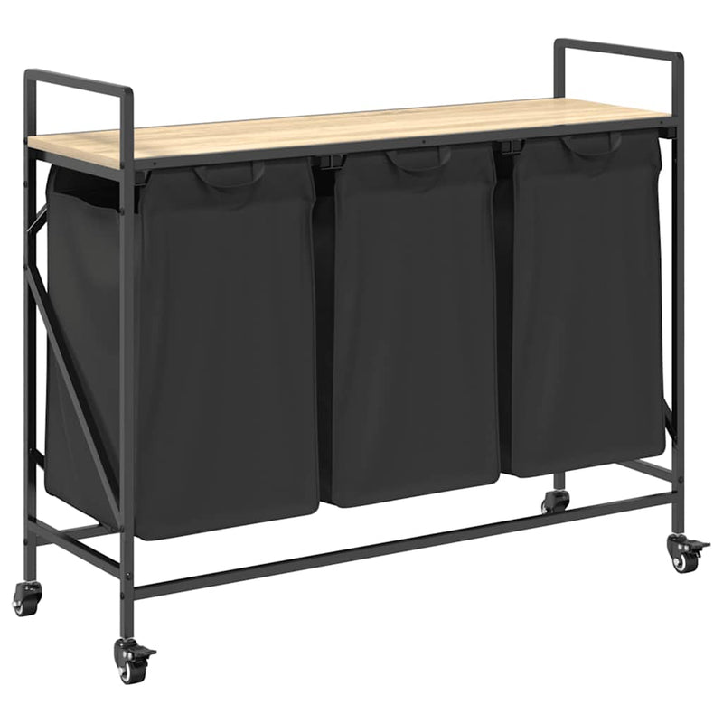 Load image into Gallery viewer, Vidaxl wasmand 3 vakken met planken sonoma eikenkleurig
