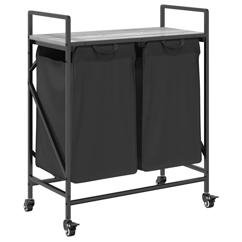 Load image into Gallery viewer, Vidaxl wasmand 2 vakken met planken grijs sonoma eiken

