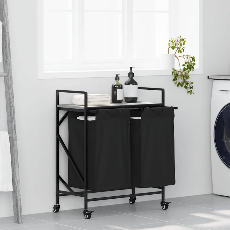 Load image into Gallery viewer, Vidaxl wasmand 2 vakken met planken grijs sonoma eiken

