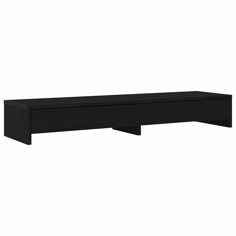 Load image into Gallery viewer, Vidaxl monitorstandaard met lades, zwart eiken, 100 x 27 x 15 cm, bewerkt hout
