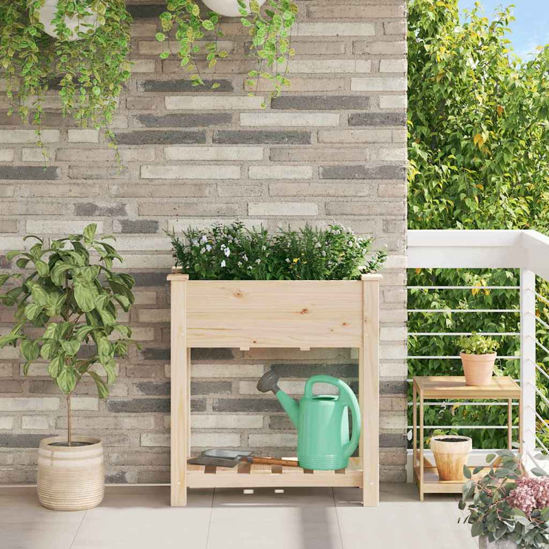 Load image into Gallery viewer, Vidaxl tuin bloempot beige 71 x 37 x 76,5 cm massief vurenhout
