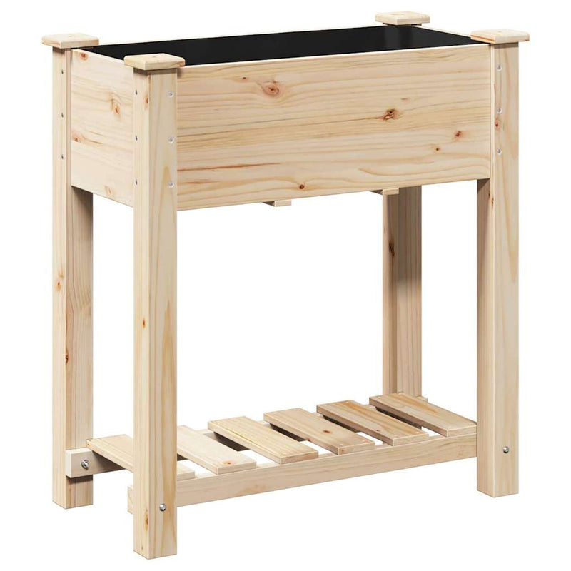 Load image into Gallery viewer, Vidaxl tuin bloempot beige 71 x 37 x 76,5 cm massief vurenhout
