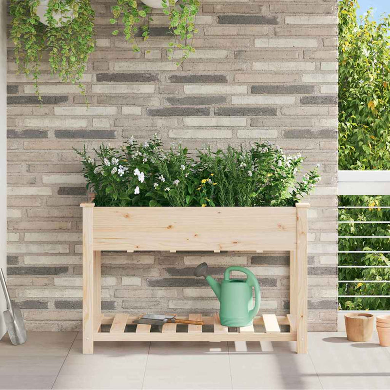 Load image into Gallery viewer, Vidaxl tuin bloempot beige 115 x 59 x 76,5 cm massief vurenhout
