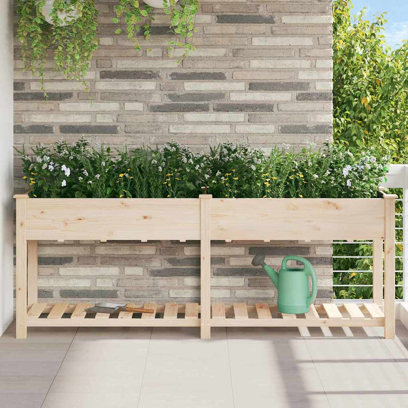 Load image into Gallery viewer, Vidaxl tuin bloempot beige 203 x 53 x 76,5 cm massief vurenhout
