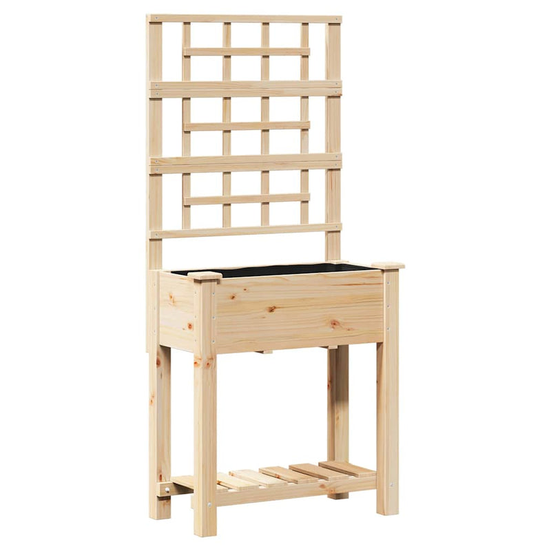 Load image into Gallery viewer, Vidaxl tuin bloempot beige 71 x 38 x 152 cm massief vurenhout
