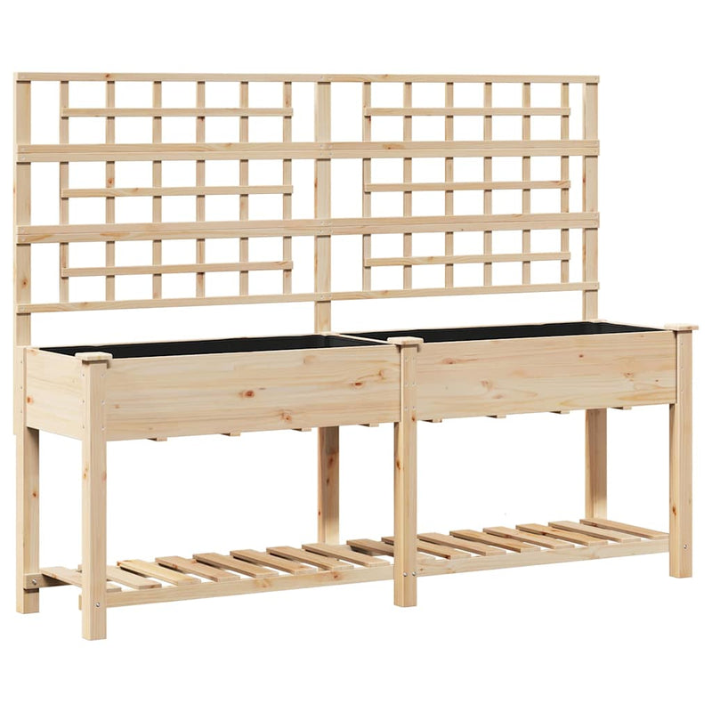 Load image into Gallery viewer, Vidaxl tuin bloempot beige 203,5 x 54 x 152,5 cm massief vurenhout
