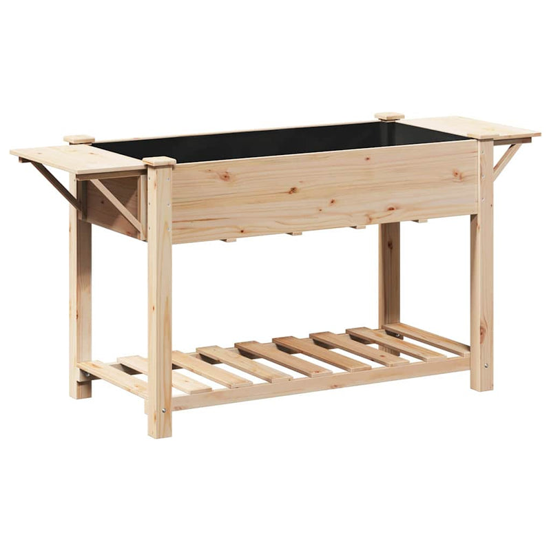 Load image into Gallery viewer, Vidaxl tuin bloempot beige 155 x 59 x 76,5 cm massief vurenhout
