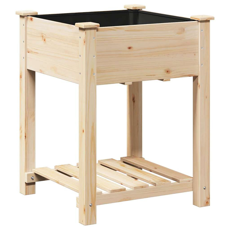 Load image into Gallery viewer, Vidaxl tuin bloempot beige 60,5 x 60 x 76,5 cm massief vurenhout
