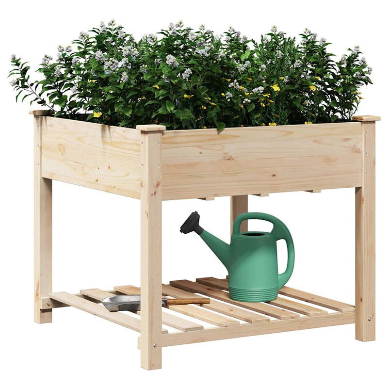 Load image into Gallery viewer, Vidaxl tuin bloempot beige 90 x 90 x 76,5 cm massief vurenhout
