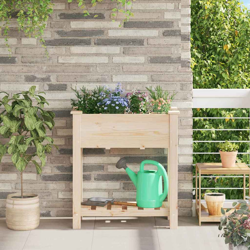 Load image into Gallery viewer, Vidaxl tuin bloempot beige 71 x 37 x 76,5 cm massief vurenhout
