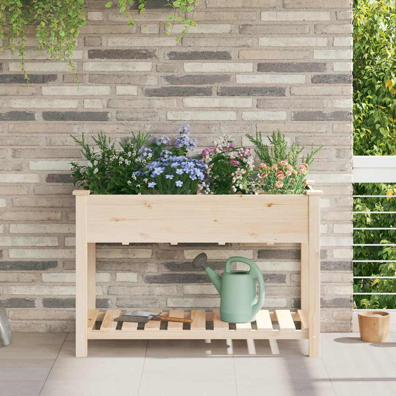 Load image into Gallery viewer, Vidaxl tuin bloempot beige 115 x 59 x 76,5 cm massief vurenhout
