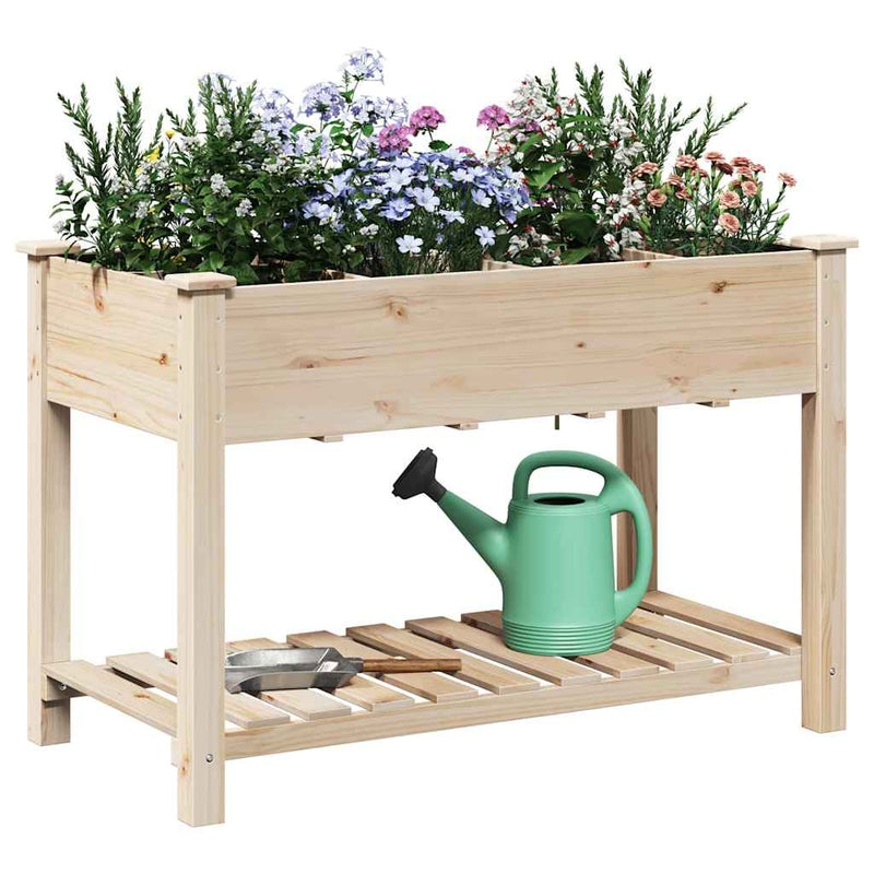 Load image into Gallery viewer, Vidaxl tuin bloempot beige 115 x 59 x 76,5 cm massief vurenhout
