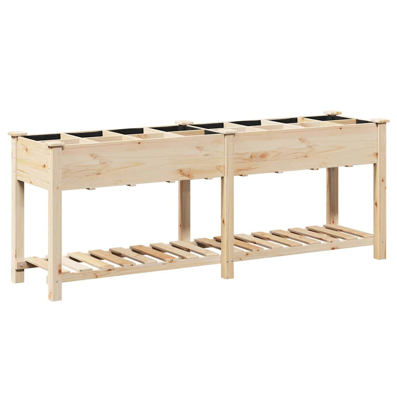 Load image into Gallery viewer, Vidaxl tuin bloempot beige 203,5 x 53 x 76,5 cm massief vurenhout

