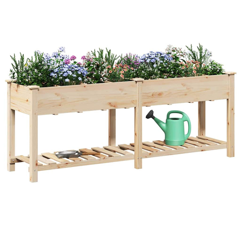Load image into Gallery viewer, Vidaxl tuin bloempot beige 203,5 x 53 x 76,5 cm massief vurenhout
