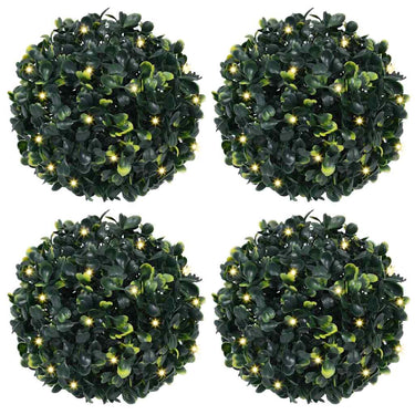 Vidaxl kunstbuxusballen met led-verlichting 4 st 12 cm groen