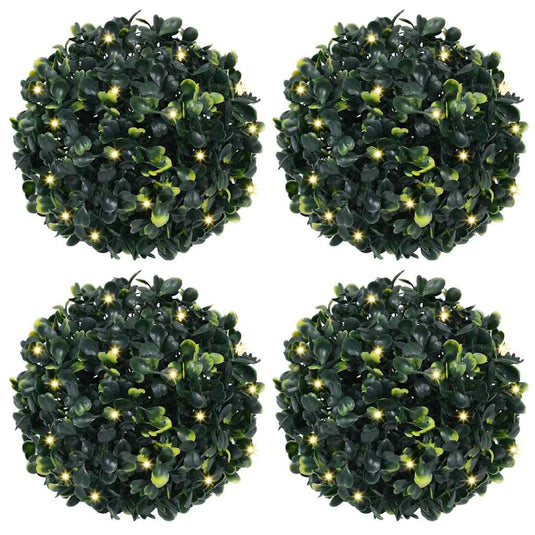 Vidaxl kunstbuxusballen met led-verlichting 4 st 12 cm groen