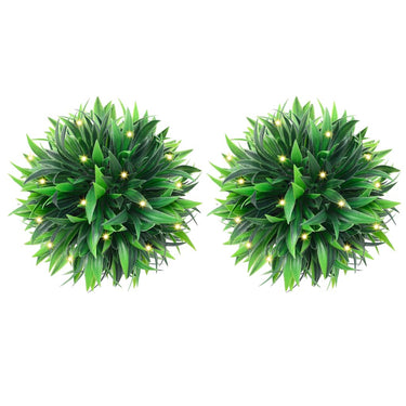Vidaxl kunstbuxusballen met led-verlichting 2 st 20 cm groen