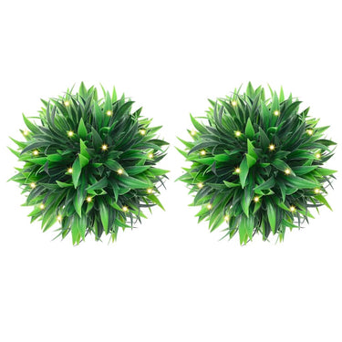 Vidaxl kunstbuxusballen met led-verlichting 2 st 30 cm groen