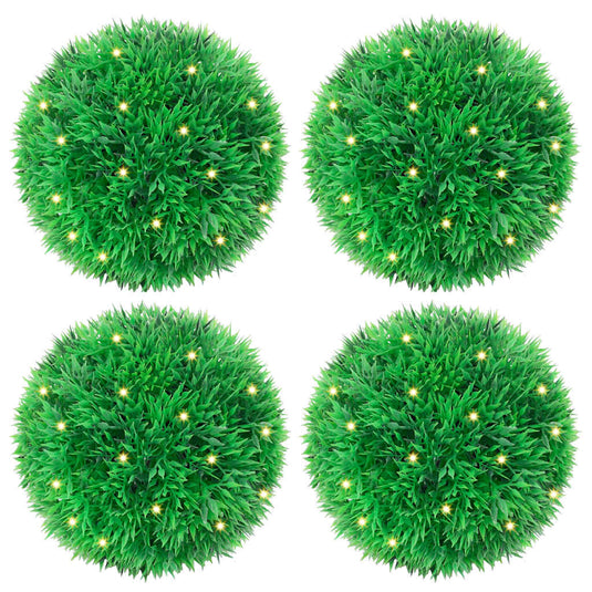 Vidaxl kunstbuxusballen met led-verlichting 4 st 12 cm groen