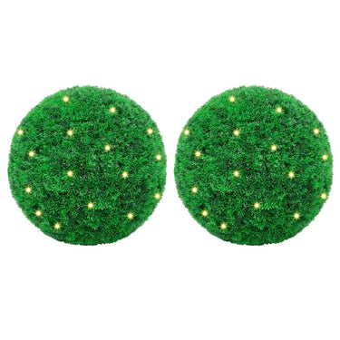 Vidaxl kunstbuxusballen met led-verlichting 2 st 52 cm groen