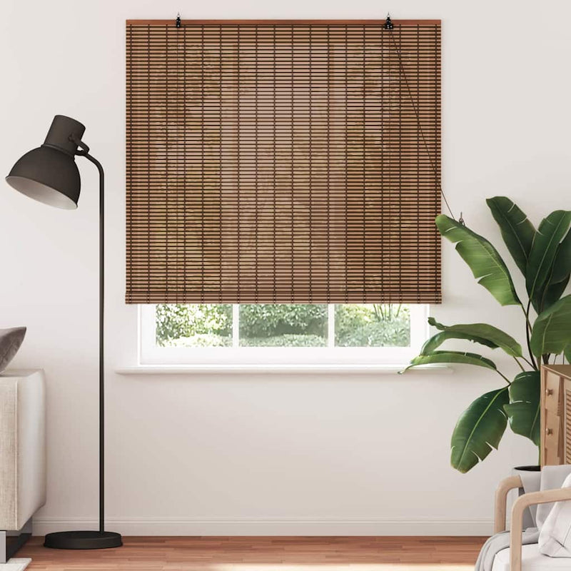 Load image into Gallery viewer, Vidaxl rolgordijn met gordijnen bruin 150 x 220 cm bamboe
