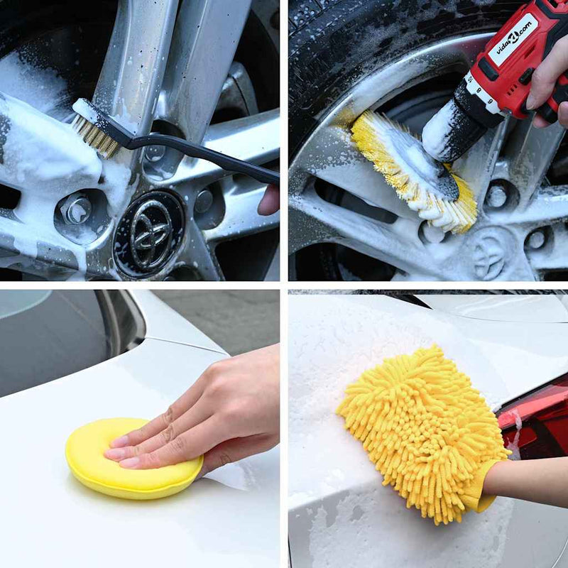 Load image into Gallery viewer, Vidaxl auto borstelset multikleur poly rattan
