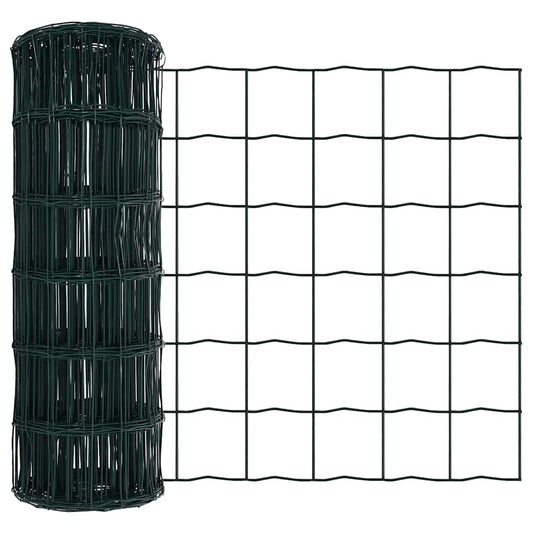 Vidaxl euro hek groen 0,6 x 25 m pvc-gecoat ijzer