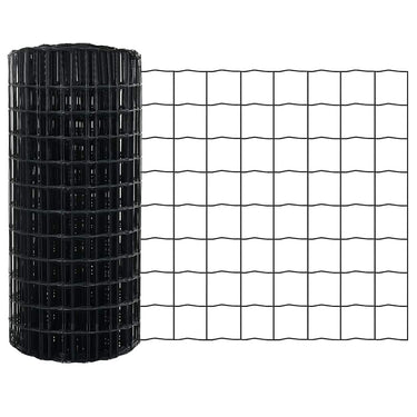 Vidaxl euro hek grijs 0,8 x 10 m pvc-gecoat ijzer