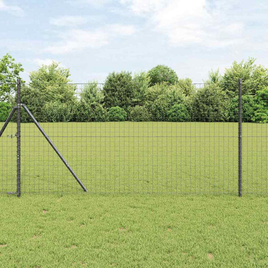 Vidaxl euro hek grijs 1,2 x 10 m pvc-gecoat ijzer