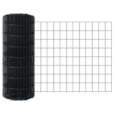 Vidaxl euro hek grijs 0,4 x 10 m pvc-gecoat ijzer