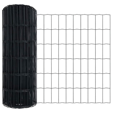 Vidaxl euro hek grijs 0,6 x 10 m pvc-gecoat ijzer