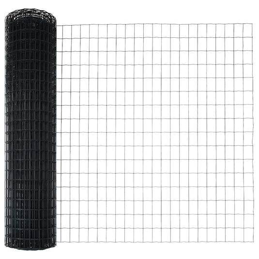 Vidaxl euro hek grijs 1 x 25 m pvc-gecoat ijzer