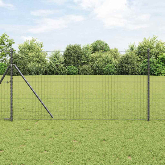 Vidaxl euro hek grijs 1,2 x 25 m pvc-gecoat ijzer