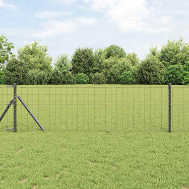 Vidaxl euro hek grijs 0,8 x 25 m pvc-gecoat ijzer