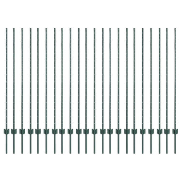 Vidaxl afrasteringspaal 22 pcs groen 180 cm staal