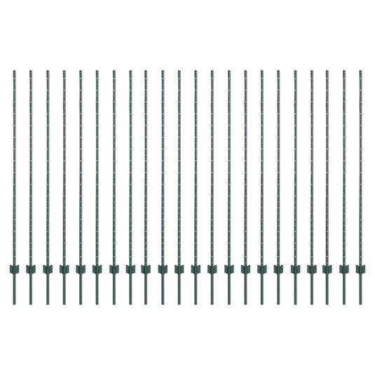 Vidaxl afrasteringspaal 22 pcs groen 200 cm staal