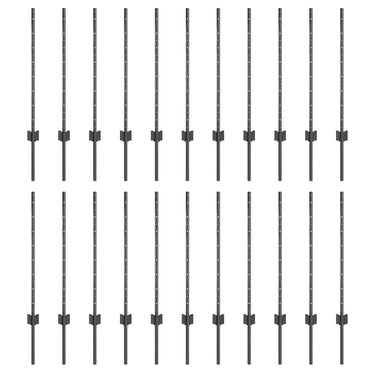 Vidaxl afrasteringspaal 22 pcs grijs 120 cm staal