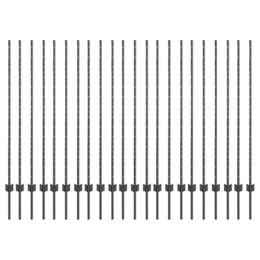 Vidaxl afrasteringspaal 22 pcs grijs 180 cm staal